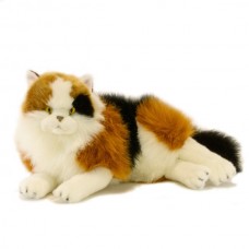 Calico Plush Cat Lying